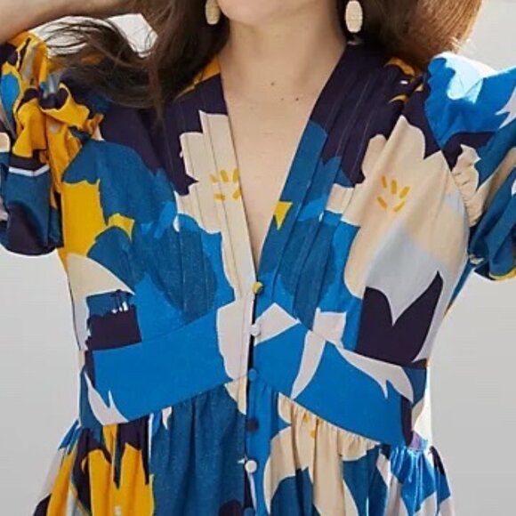 ANTHROPOLOGIE | 100% Cotton Ronika Botanical Maxi Dress | NWT - Picture 6 of 10